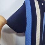 Dazy Blue Stripe Nautical Open Knit Sweater Dress Tunic Size XL Photo 4