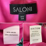 Saloni Aggie Silk Ruffled Floral Midi Dress Asymmetrical Pink Red Teal Green 8 Photo 13