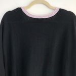 Cloth by Design New Convertible Side Slit Sweater Contrast Trim Black Purple Photo 11