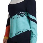 Nic+Zoe NWT  Sky Scene Sweater Aqua Multi Photo 5