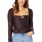 Women Uptown Ruched Halter Top Color Chocolate Size M #WAYFA20498 Photo 0
