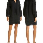 Club Monaco Black Pintuck Viscose Blend 3/4 Sleeves Dress size 4 Photo 1