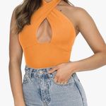 REORIA  Butsmooth® Women's Trendy Sexy Criss Cross Halter Neck Sleeveless Thong Bodysuits Tops Clubwear Photo 0