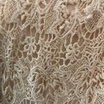 Vintage Boho Festival Vest Cream Lace Beaded Marabou Feather Trim Women’s S Photo 3