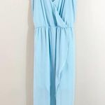 Lush Clothing Lush Tulip Hem Maxi Dress in Aquamarine Faux Wrap Sleeveless Photo 1
