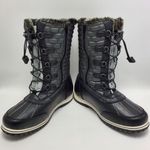 Tundra Boots Zermat Snow Quilted Faux Fur Trim Boot Women's Size 9 Black Photo 11