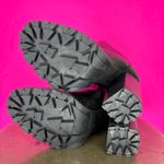 Schutz  Nandy Black Leather Lug Sole High Block Heel Ankle Boot Sz 36 Photo 3