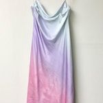 Cami NYC Shallon Stretch Silk Slip Dress with Faux Pearl Straps Ombré Purple M Photo 2