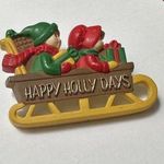American Greetings Children In A Sleigh Christmas Holiday Brooch Pin Photo 0