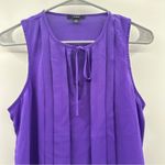 J.Crew Purple Blouse Women's Size XS Sleeveless Pleated Tie Neck Lightweight Top Photo 1