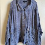 Zac and Rachel linen blend shacket size XL Blue Photo 0