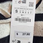 ZARA Black and Cream Stripe Knit Top NWT Size Small Black Stripe Top Photo 7