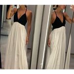 ZARA  LONG Maxi DRESS Strappy TIES black White Elegant Formal Party Whimsy Fairy Photo 9