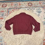 Topshop NWT  oversized cotton collar bomber jacket in burgundy size small Photo 4