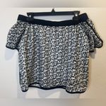 Rag and Bone Rag‎ & Bone Flavia Floral Print Off The Shoulder Eyelet Top Black White Size S Photo 5
