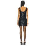 PRISCAVera Leather Corset Dress in Midnight Croc Small New Womens Mini Black Photo 2