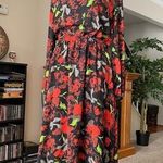 Mossimo Floral Print Long Sleeve Midi Dress Modest Victorian Style Elastic Cuff Photo 0