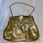 Whiting & Davis 60's  gold mesh purse with diamante closure Photo 0