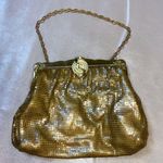 Whiting & Davis 60's  gold mesh purse with diamante closure Photo 0
