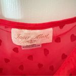 Inner Most Red Heart Print See Through Negligee Chemise Gown Large Photo 3