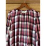 Anthropologie Cloth & Stone Glacier Plaid Long Sleeve Blouse Pink Women’s Medium Photo 4