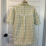 Anthropologie NWT By  Short-Sleeve Pajama Style Top Cotton Plaid Button Down XS Photo 8