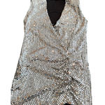 ZARA  Silver Sequin Bodycon Mini Dress size S Photo 0