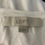 Ann Taylor LOFT Short Sleeve Ruffle T Shirt XS Cream Stretch Knit Round Neck Photo 5