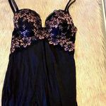 Black Baby Doll with Pink Floral Lace Top Accent Size M Photo 0
