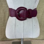 Macy's Burgundy Red Leather Stretch Belt S-M 27,28,29 -34 Inches Photo 5