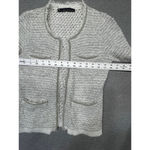 Women's Martinique Cardigan Sweater or blazer S White Gray Photo 2
