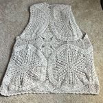 Joseph A  Hippie Boho Cream Crochet Open Front Vest.  Size Large Photo 5