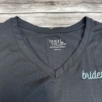Time and Tru Women's Bridesbabe Tee T Shirt M Med Medium Black Light Blue V Neck Photo 2