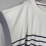 Entro  Womens Poncho Top Large Striped Round Neck Knit Sweater Heavy Coastal‎ Photo 2