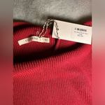 Ellison NWT  wine mock neck padded power shoulder top size L Photo 3