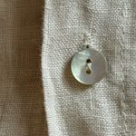 Lungo L’arno Women’s Beige 100% Linen Button Down Shirt 3/4 Long Sleeve Cuffed L Tan Size L Photo 4