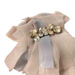 Elegant Broach/ Hair Clip Sheer Fabric Feather, NWOT Tan Photo 1