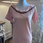 Milan Kiss NWOT ribbed zipper detail v neck blouse Photo 0