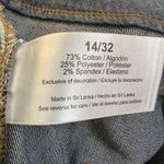 Eddie Bauer 14 / 32 LONG Dark Wash Blue Jeans Straight Leg Stretch SU5098 Photo 9