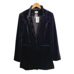 BiBi Black Velvet Blazer Women's Size‎ Large Long Sleeve Business Career Casual Photo 1