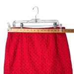 J.Crew The Pencil Skirt Womens 12 Red Eyelet 100% Cotton Career Work Preppy Photo 5