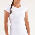 Lululemon Women’s Presta Jersey Size 8 White Short Sleeve Top Cycling Running Photo 0