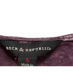Rock & Republic  Tie Dye Studded Shirt Women Size Small‎ Purple Cinched Cut-outs Photo 2