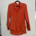 Reiss  Eden matte silk orange long sleeve tunic blouse 0 Photo 6