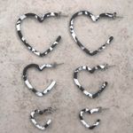 Free People Heart Shape Tortoise Hoop Earrings Set Photo 1