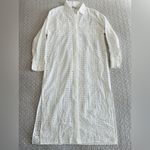 ZARA  Openwork Eyelet White Maxi Shirt Dress Long Sleeve Coverup Size XS Photo 9
