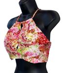 Solaris Style Multicolored Floral Halter Top Photo 1