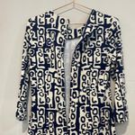 J. McLaughlin Classic sheath dress by . Dark blue & crème pattern. Photo 4