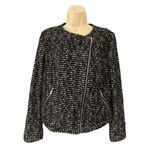The Limited  Textured Black And White Zip Up Jacket Womens Medium Photo 2