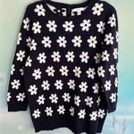 1901  Dark Blue Sweater with Cream Floral Design Photo 3
